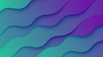 Fototapeta na wymiar Modern wavy layered paper cut-out background, vector illustration