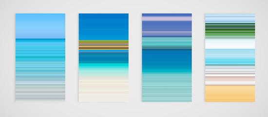 Naklejka premium Colorful set of horizontal lines backgrounds, vector illustration