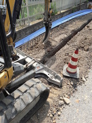 Lavori stradali per la linea telefonica
