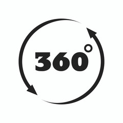 360 degree template dark icon for design eps 10 vector