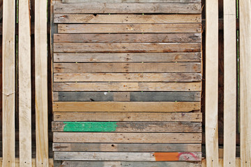 Old colorful wooden wall as background or texture