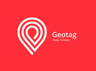 Geotag or location pin logo icon design