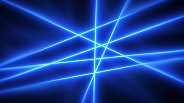 Abstract Laser Light Rays Slow Motion Background/ 4k animation of an abstract elegant laser light rays shining and glowing, moving and rotating with slow motion