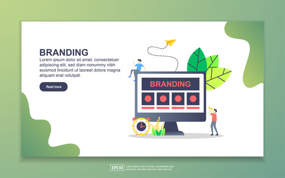 Landing page template of branding. Modern flat design concept of web page design for website and mobile website. Easy to edit and customize