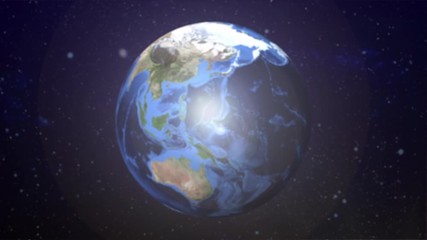 Earth Planet Through clouds