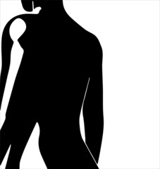 Slim woman's back silhouette