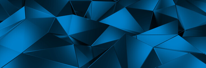 3d ILLUSTRATION, of abstract crystal background, triangular texture, wide panoramic for wallpaper