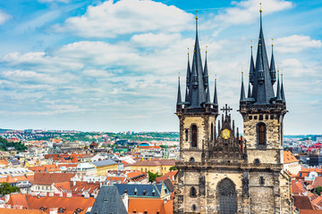 Fototapeta premium The Church of Mother of God before Tyn in Prague, Czech Republic.