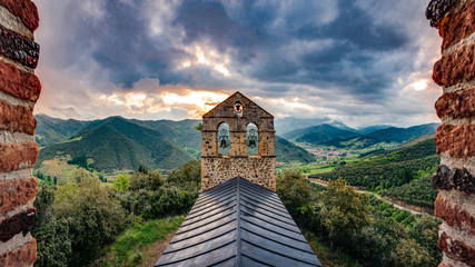San Miguel Hermitage near Potes, Cantabria, Spain.