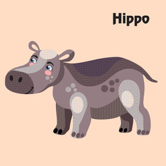 Vector cartoon hippo