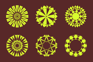 Different abstract geometric design element set. Vector illustration.