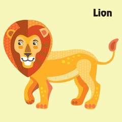Vector cartoon lion