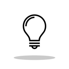 Obraz premium Light Bulb icon in trendy flat style. Idea / Brainstorm / Innovation symbol for your web site design, logo, app, UI Vector EPS 10.