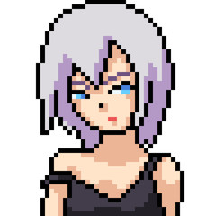 vector pixel art anime girl