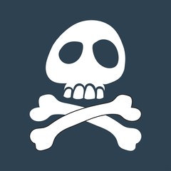 Vector illustration of a skull with bones