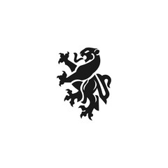 Lion with tribal tattoo logo illustration