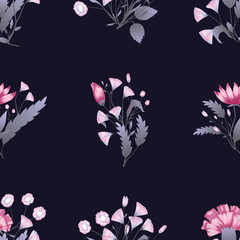 Obraz na płótnie Canvas Seamless pattern Vector floral design with roses . Romantic background print