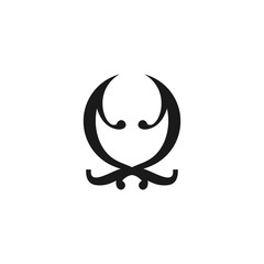 Obraz premium the letter Q monogram in vintage style. suitable for tattoos and decoration. logo template