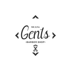 Barber shop logo template design vector, hair cut