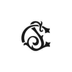 the letter S monogram in vintage style. suitable for tattoos and decoration. logo template