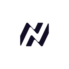 lines that make up the letter n logo design template vector