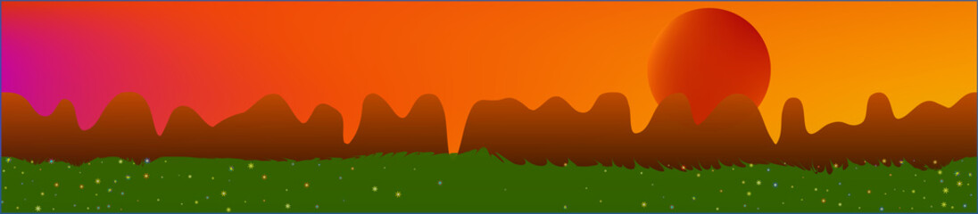 Fototapeta premium Fancy sky, and mountains landscape. 