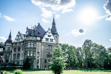 Castle of Moszna. Fairytale architecture. Upper Silesia. Poland