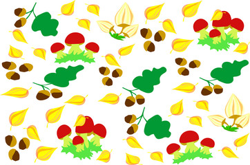 illustration autumn mushrooms natural gifts healthy food harvest