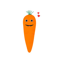 Isolated carrot cute smile characte