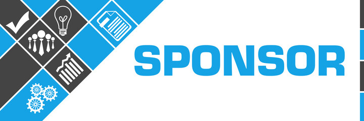 Sponsor Business Symbols Blue Grey Left Triangles 