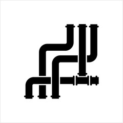 Pipe Icon, Pipe Fitting Icon, Water, Gas, Oil Pipeline, Plumbing Work