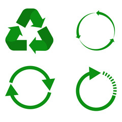 Obraz premium recycle icon on white background. flat style. set recycle icon for your web site design, logo, app, UI. recycle symbol. green recycle sign.