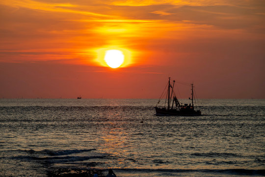 Abendstimmmung am Meer in Norderney, Reisen Relaxen Entspannen