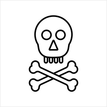 Skull And Crossbones Icon, Skull, Cross Bones