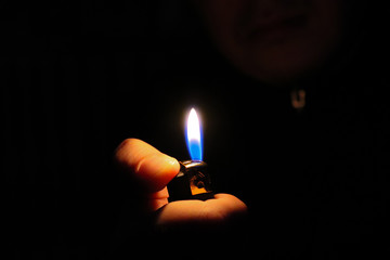 candle in hand