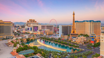 Fototapeta cityscape of Las Vegas from top view in Nevada, USA obraz
