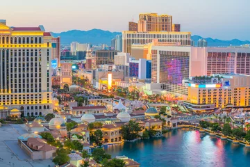 Foto auf Acrylglas Stadtbild von Las Vegas aus der Draufsicht in Nevada, USA © f11photo