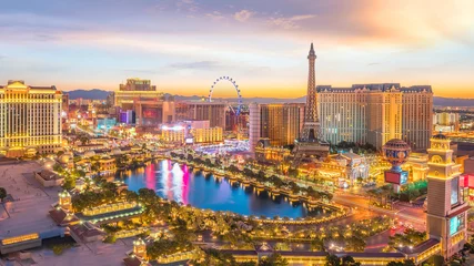 Gordijnen stadsgezicht van Las Vegas vanaf bovenaanzicht in Nevada, USA © f11photo