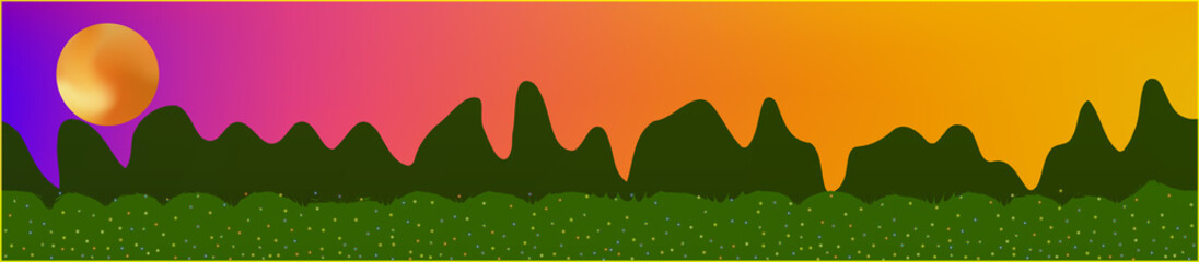 Fancy sky, and mountains landscape. 