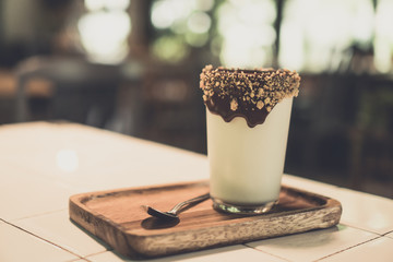 Fresh milk and chocolate, coffee cafe