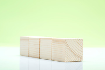 Wooden block toy on the table