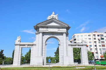 Fototapeta na wymiar Puerta de San Vicente gate Madrid Spain