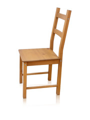 Wooden chair isolated on white background
