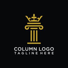 crown justice logo design vector