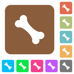Single bone rounded square flat icons