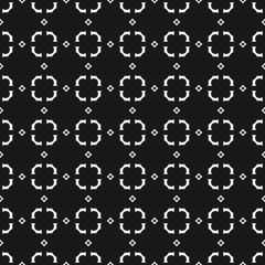 Geometric ornament seamless pattern in traditional Asian style. Black and white