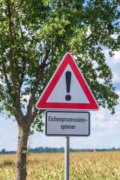 Warnschild Eichenprozessionsspinner