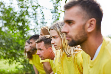 Determined team at the start of the race