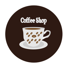 Icon of a hot Cup of coffee with the inscription