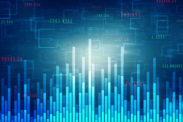 2d rendering Stock market online business concept. business Graph 